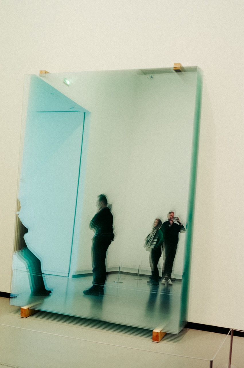Visitors reflected in Richter glass work
